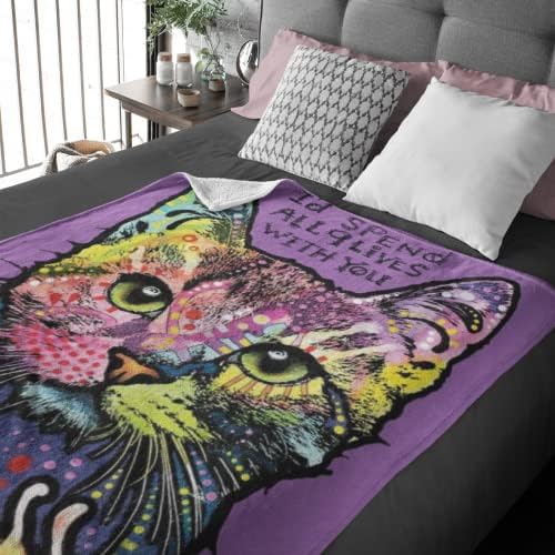 Soft Fleece Blankets w/Animal Designs, 60x50" Plush Bed and Sofa Throw