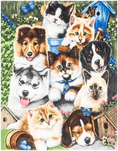 Soft Fleece Blankets w/Animal Designs, 60x50" Plush Bed and Sofa Throw