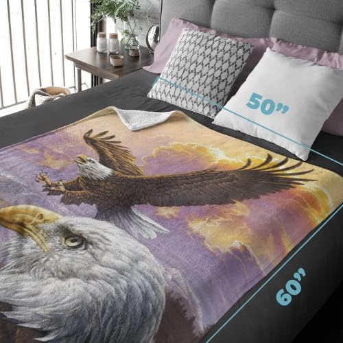 Soft Fleece Blankets w/Animal Designs, 60x50" Plush Bed and Sofa Throw