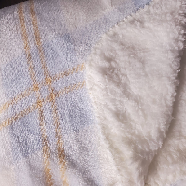 Sherpa Pastel Plaid Plush Blanket - 60x50"-Item 125