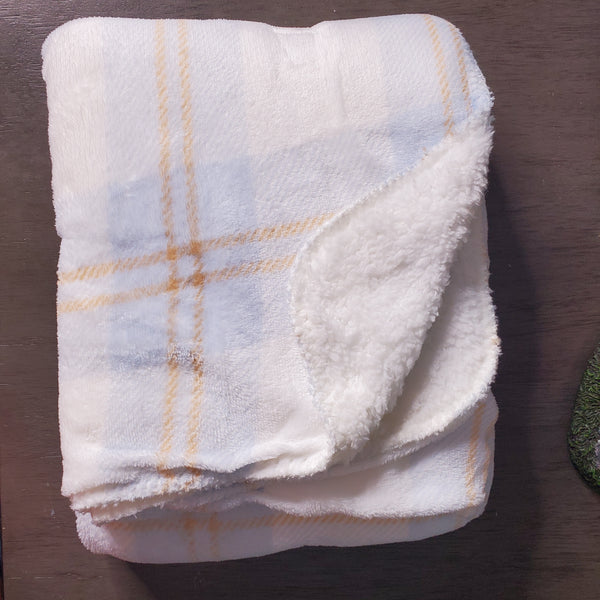 Sherpa Pastel Plaid Plush Blanket - 60x50"-Item 125