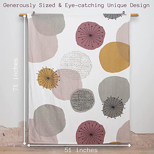 Knit Throw Blanket Boho Style for Couch Sofa and Bed 51''x71'' - Item 125