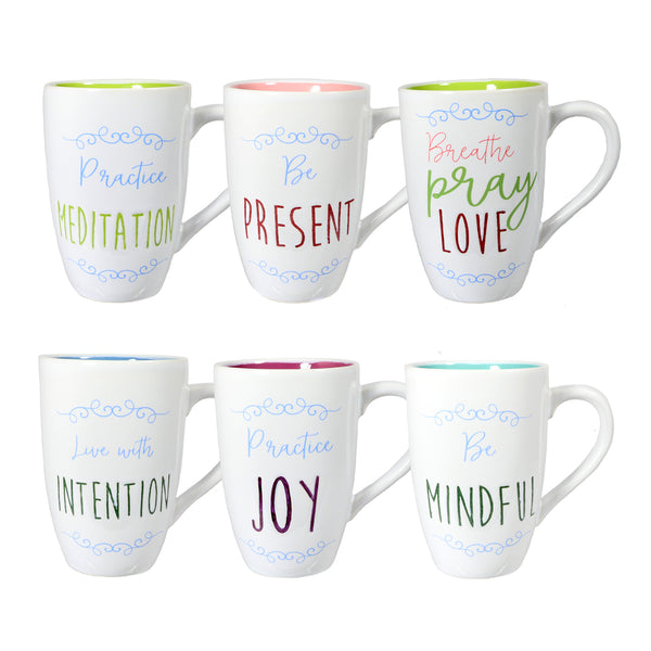 Inspirational Stoneware Coffee Tea Mug - 2-tone engraved
