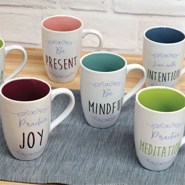 Inspirational Stoneware Coffee Tea Mug - 2-tone engraved