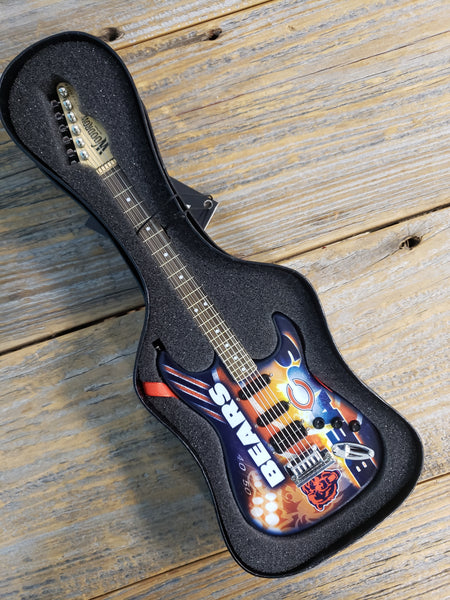 NFL Bears Mini Guitar Art Piece with Case and Stand