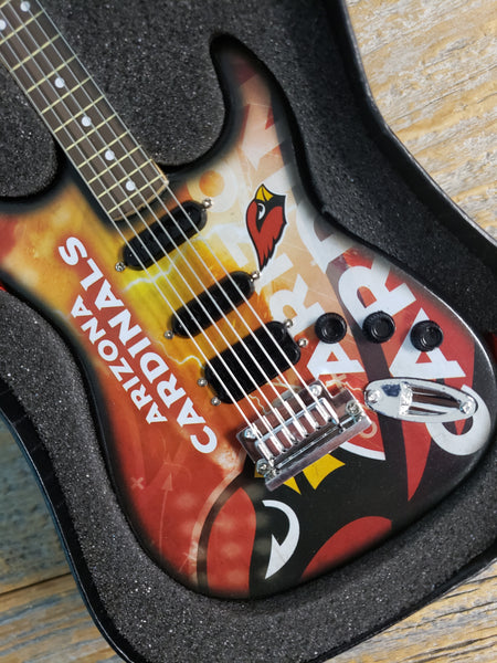 NFL Arizona Cardinals Mini Guitar Art Piece with Case and Stand