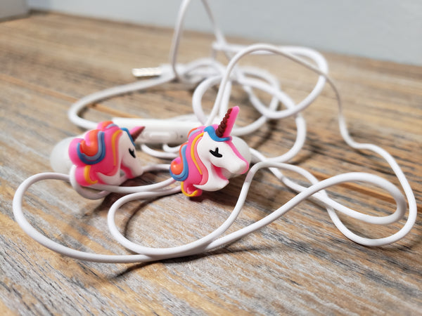 Unicorn Earbuds Earphones with Matching Carry Case