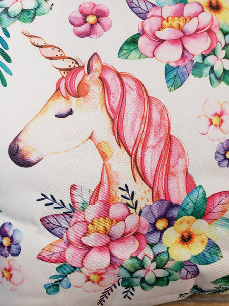 Pink Unicorn Duffel Bag Zippered Purse Handbag