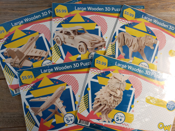 Wood 3-D Model Puzzle Collection-5 Designs