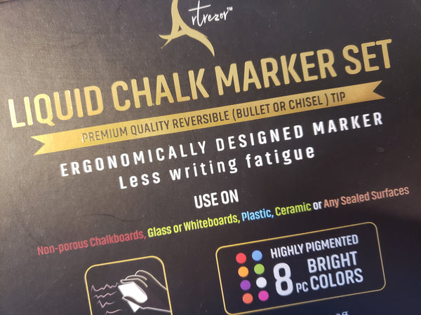 Liquid Chalk Marker Set in Collectors Box with Extra Nibs
