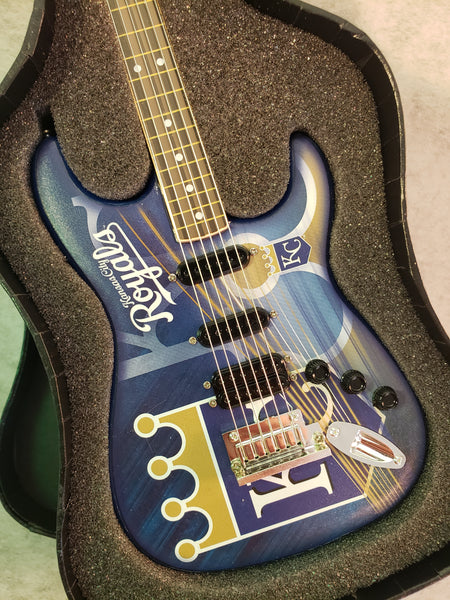 Kansas City Royals Mini Guitar MLB Baseball Art Piece with Case and Stand