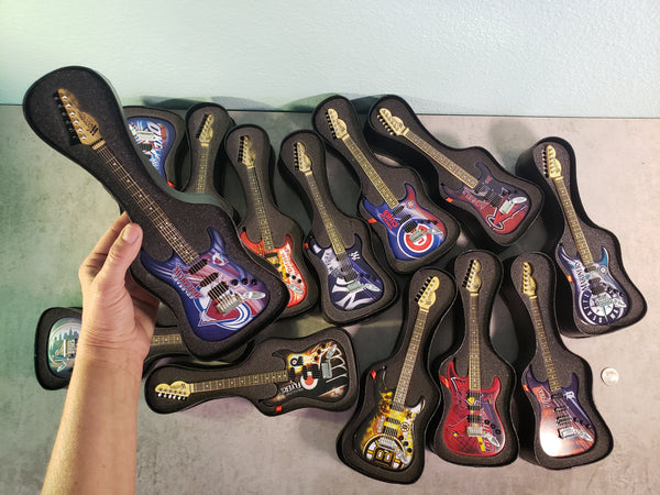 Oklahoma City Thunder Mini Guitar NBA Basketball Art Piece with Case and Stand