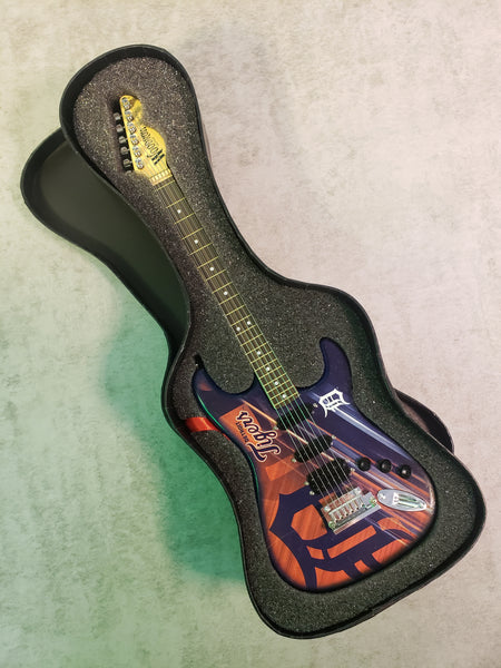 Detroit Tigers Mini Guitar MLB Baseball Art Piece with Case and Stand