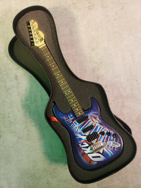 Oklahoma City Thunder Mini Guitar NBA Basketball Art Piece with Case and Stand