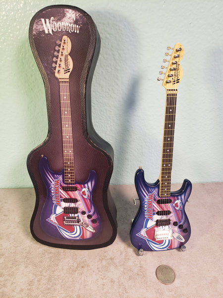 Colorado Avalanche Mini Guitar NHL Hockey Art Piece with Case and Stand