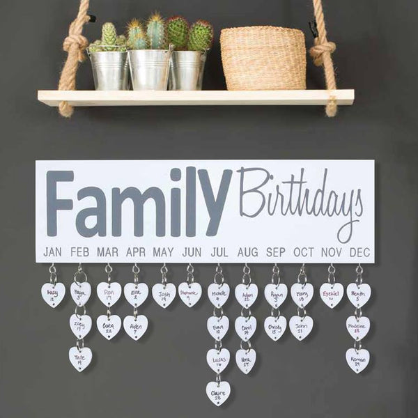 Birthday Reminder Signs with Wood Name Hangers