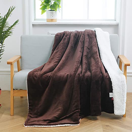 Plush Sherpa Reversible Blanket - 70x60" - Item 127, 128