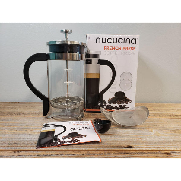 Glass Coffee French Press with Filters and Scoop