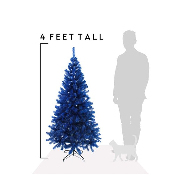 Blue Designer Christmas Tree 4 feet with Metal Stand