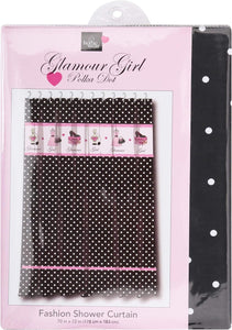 Glamour Girl Polka Dot Fabric Shower Curtain, 70" x 72"