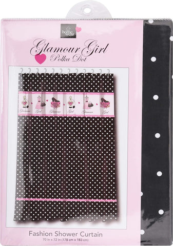 Glamour Girl Polka Dot Fabric Shower Curtain, 70" x 72"