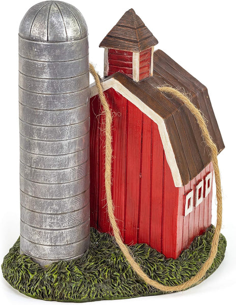 Red Barn Birdhouse for Garden and Patio