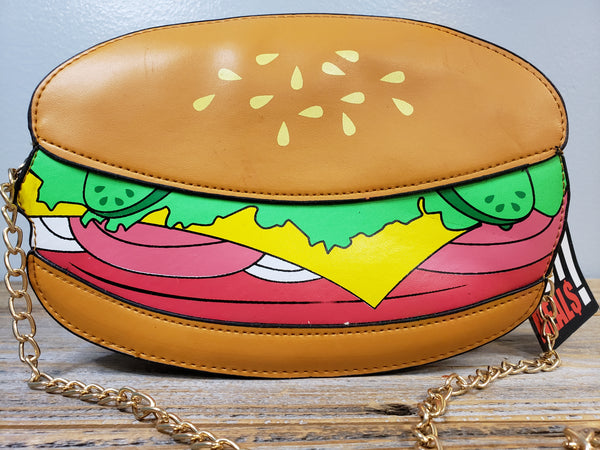 Retro Handbag Purse-Fast Food, Cheeseburger