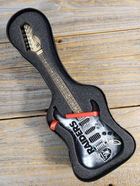 NFL Raiders Mini Guitar Art Piece with Case and Stand