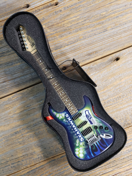 NFL Seahawks Mini Guitar Art Piece with Case and Stand