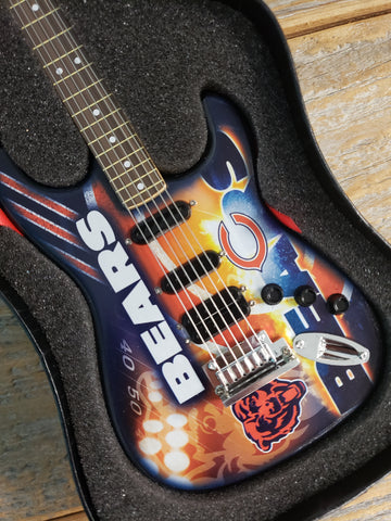 NFL Bears Mini Guitar Art Piece with Case and Stand