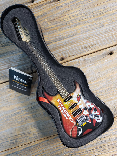 NFL Arizona Cardinals Mini Guitar Art Piece with Case and Stand