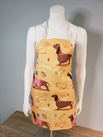 Dachshund Dog Apron Tan and Brown for Baking with your Weenie Dog