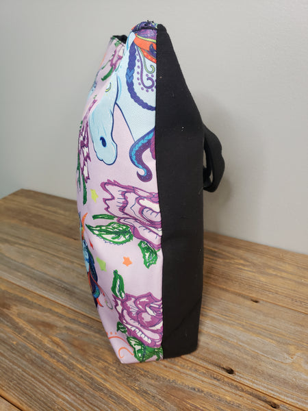 Purple Unicorn Duffel Bag Zippered Purse Handbag