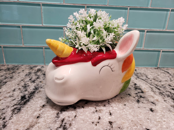 Unicorn Garden with Ceramic Planter, Seed and Soil Pack, and Activity Card