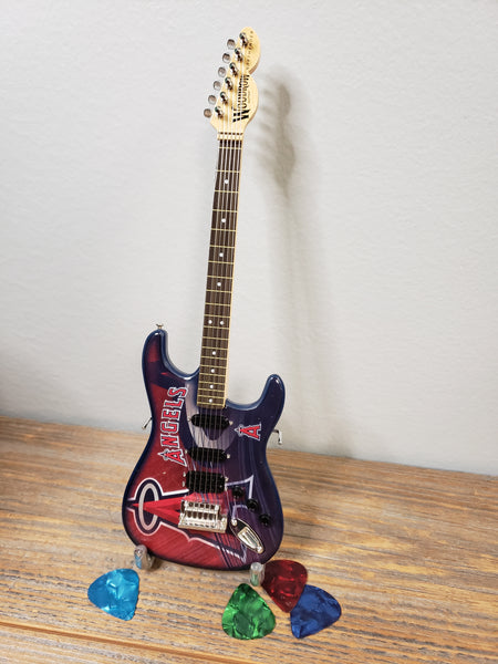 MLB Chicago Cubs Baseball Mini Guitar Art Piece with Case and Stand