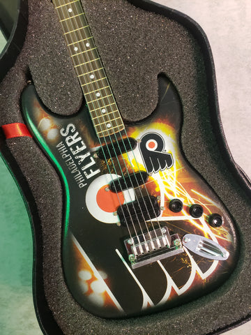 Philadelphia Flyers Mini Guitar NHL Hockey Art Piece with Case and Stand
