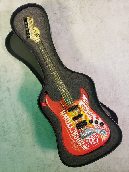 Detroit Red Wings Mini Guitar NHL Hockey Art Piece with Case and Stand