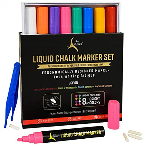 Liquid Chalk Marker Set in Collectors Box with Extra Nibs