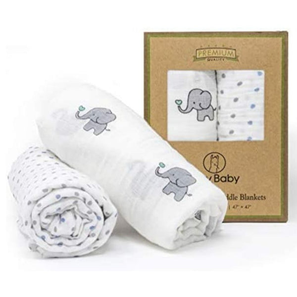 Baby Bamboo Muslin Swaddles and Blanket Gift Set-3 Pieces