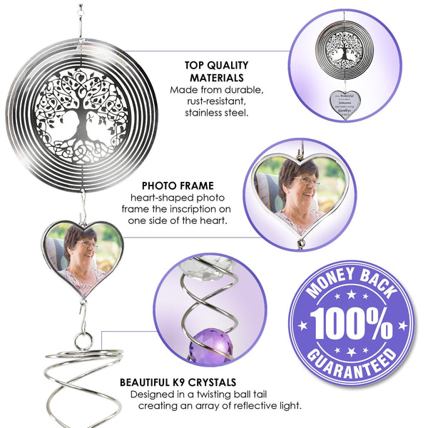 Memorial Crystal Wind Spinner Sympathy Bereavement Gift-Loss of pet and Loved One