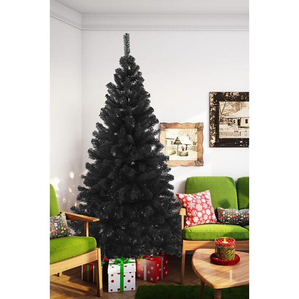 Black Designer Christmas Tree 6 foot-Goth, Mid Century, Sports