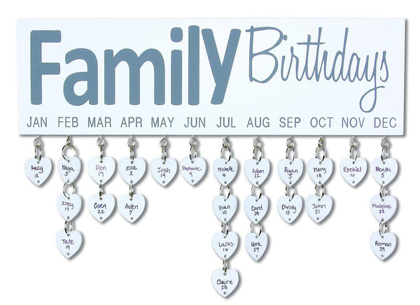 Birthday Reminder Signs with Wood Name Hangers