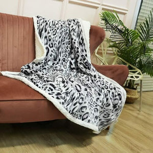 Soft Sherpa Animal Print Blanket 80x60 inches