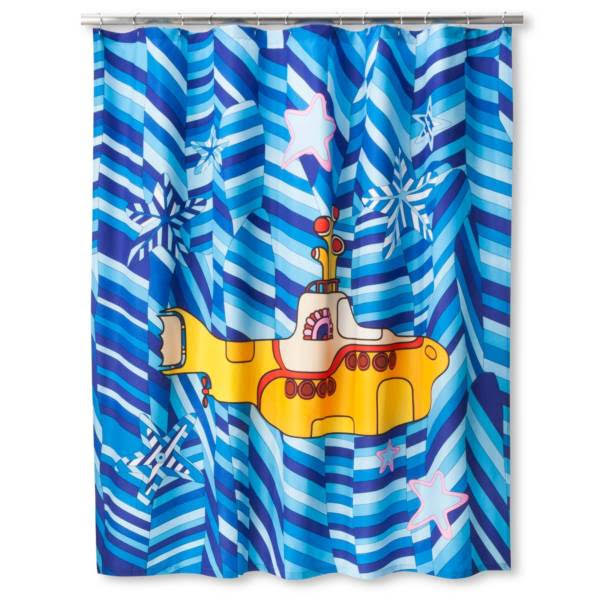 Beatles Yellow Submarine Fabric Shower Curtain, liner, hooks SET
